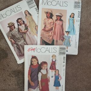 McCall's Vintage Sewing Patterns For Girls Dresses (Sizes 10-12-14)